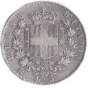 1876 - 5 Lire Argento Italia Vittorio Emanuele II Roma MB+